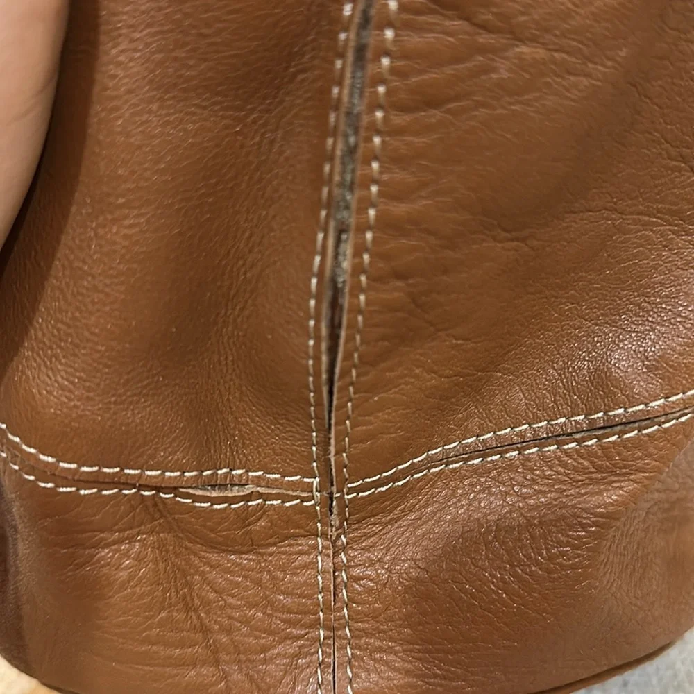 Aqua Madonna Tan and Cream Hobo Bag